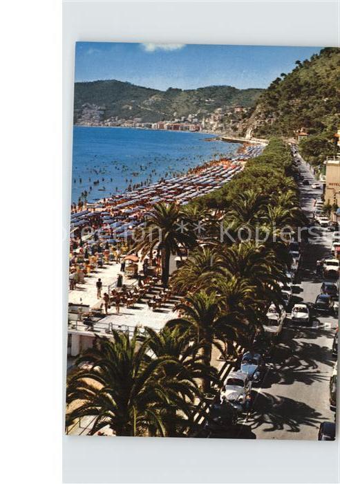 ALAssIO Savona Liguria IT Lungomare sfondo Laigueglie Strand Promenade