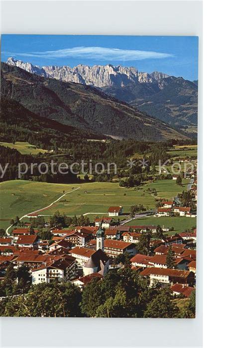 Reit Winkl Panorama Luftkurort gegen Kaisergebirge Huber Karte Nr 6160