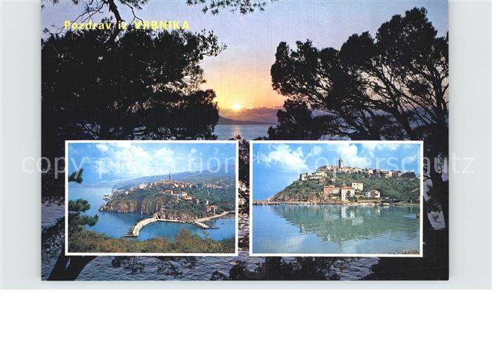 Vrbnik Panorama Kuestenstadt Abendstimmung