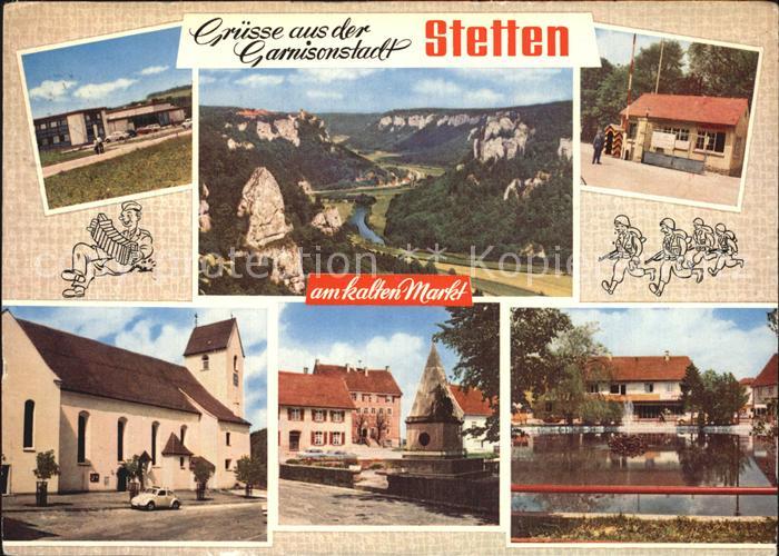 Stetten kalten Markt Kaserne Panorama Kirche Dorfpartie Teich