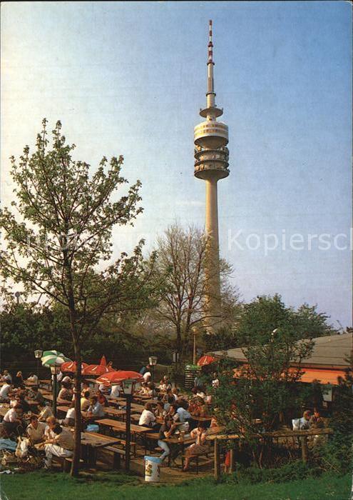 Muenchen Bayern Olympiapark mit Fernsehturm