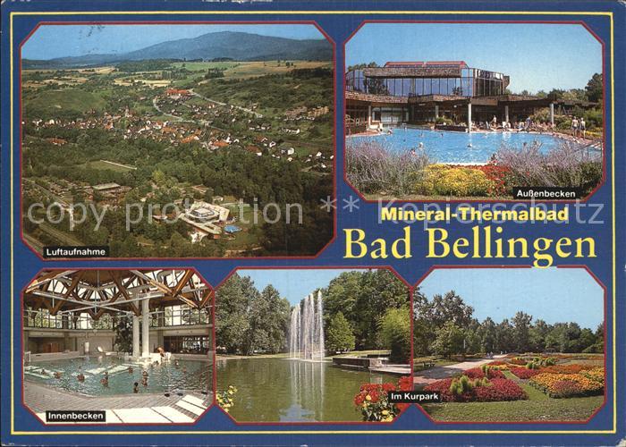 Bad Bellingen Fliegeraufnahme Aussenbecken Innenbecken Kurpark Fontaene