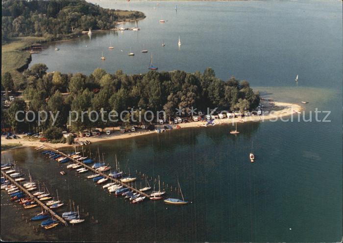 Prien Chiemsee Campingplatz Harras Jachthafen Fliegeraufnahme