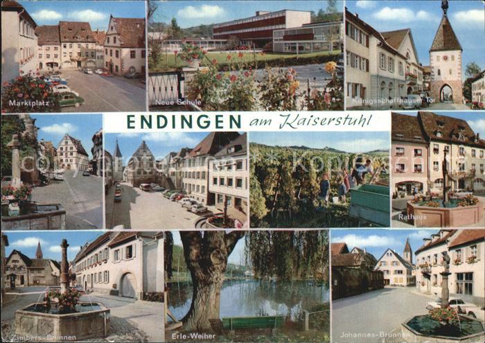 Endingen Kaiserstuhl Marktplatz Schule Koenigsschaffhausen Tor Rathaus Zimbers B