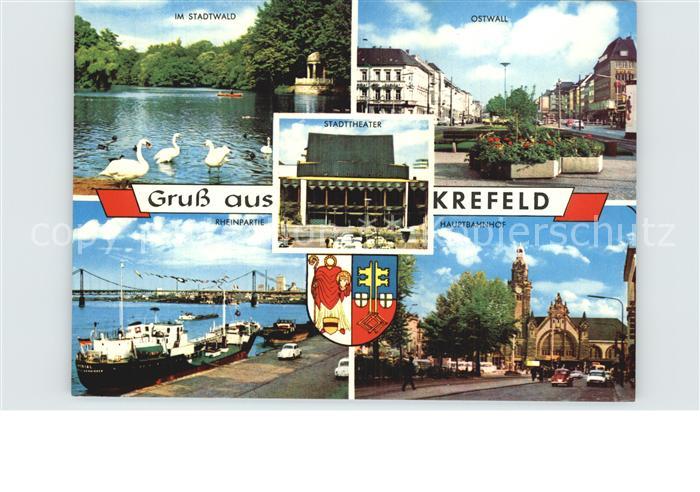 Krefeld Schwanenteich Stadttheater Ostwall Rheinufer Hauptbahnhof