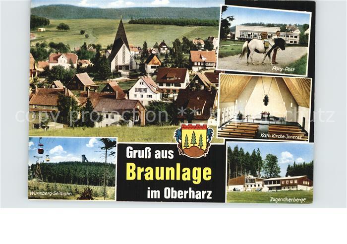 Braunlage Harz Teilansicht Pono Post Wurmberg Seilbahn Kath Kirche Inneres Jugen