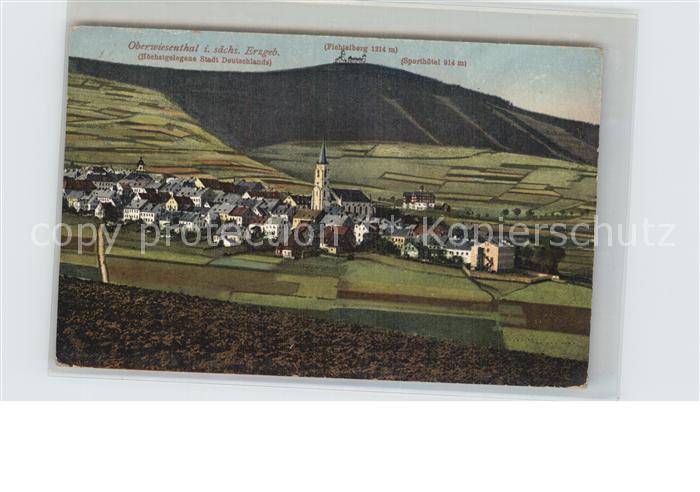 Oberwiesenthal Erzgebirge Panorama mit Fichtelberg und Sporthotel