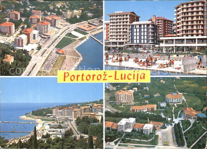 Portoroz Fliegeraufnahme Strand Hotels