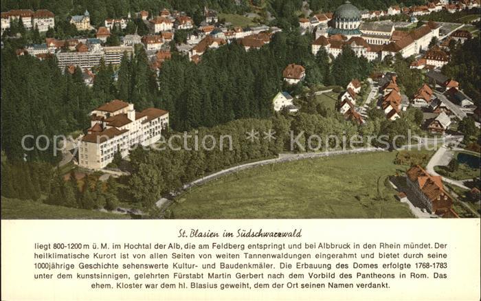 St Blasien mit Kloster und Dom Fliegeraufnahme