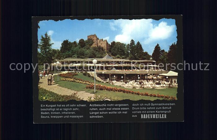 BADENWEILER BW Kurhaus mit Burgruine