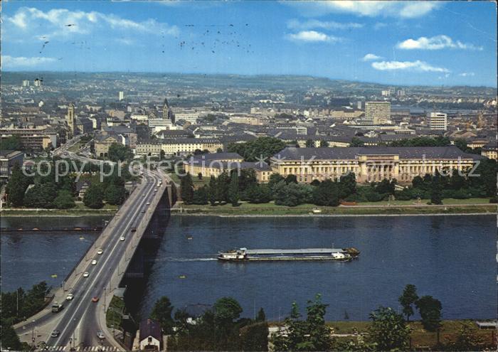 Koblenz Rhein Pfaffendorfer Bruecke mit Schloss