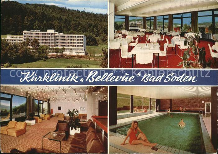 Bad Soden-Salmuenster Kurklinik Bellevue Speisesaal Aufenthaltsraum Hallenbad