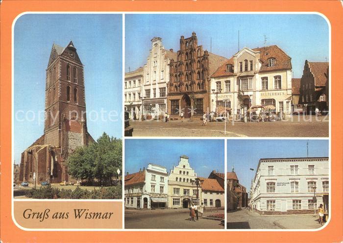 Wismar Mecklenburg St Marien Markt Loewenapotheke Kulturhaus der MTW
