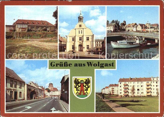 Wolgast Mecklenburg-Vorpommern HOG Vier Jahreszeiten Rathaus Stadtblick Strasse