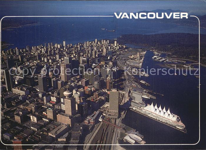 Vancouver British Columbia Aerial view Harbour Stanley Park and downtown Skyline