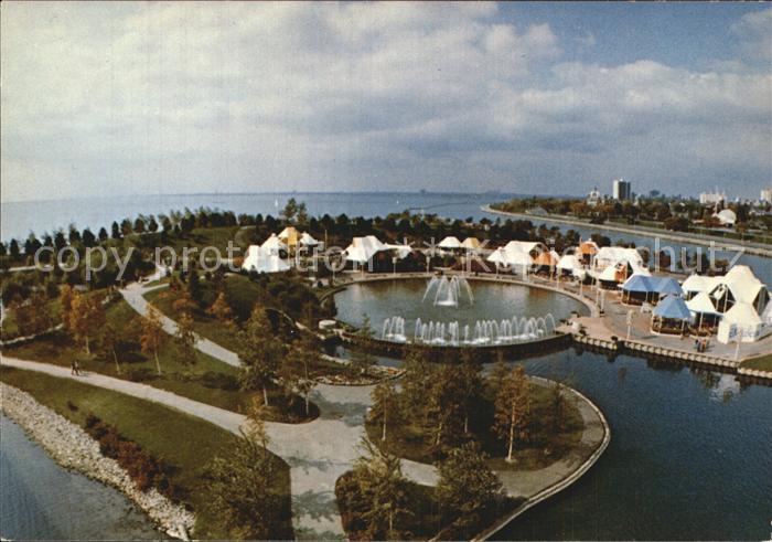 Toronto Canada Ontario Place The Reflecting Pool and playing fountains