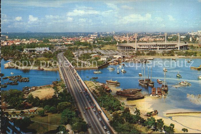 Singapore Merdeka Bridge The National Stadium Air view