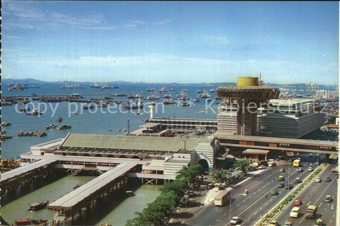 Singapore Clifford Pier and change Alley Aerial Plaza with ships of many nations