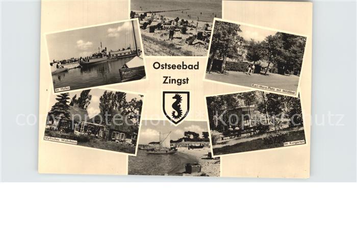 Zingst Ostseebad Hafen Strand Karl Marx Platz Milchbar Reetdachhaus Kurgarten
