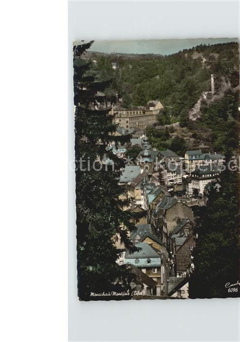Monschau Montjoie NRW Stadtblick mit Burgruine Haller