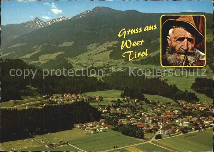 Weer Fliegeraufnahme Sommer und Wintererholungsort Alter Mann mit Pfeiffe