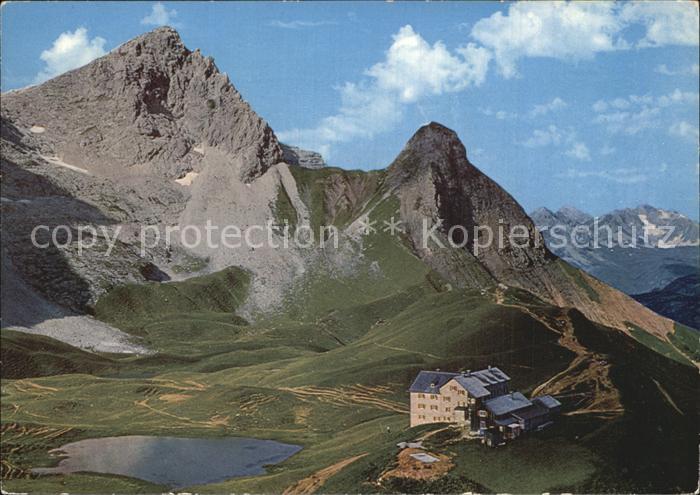 Rappenseehuette Bergsee Gebirgspanorama Alpen Fliegeraufnahme