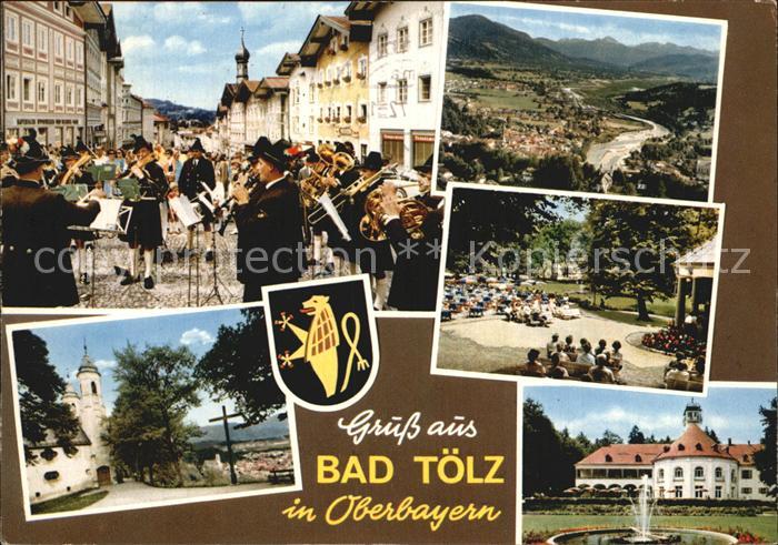 Bad Toelz Teilansichten Kurort Kurhaus Kirche Konzertpavillon Musikkapelle