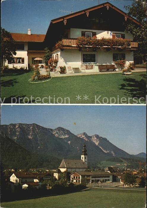 Inzell Traunstein Bayern Pension Friedl Plenk Ortsansicht mit Kirche Alpen