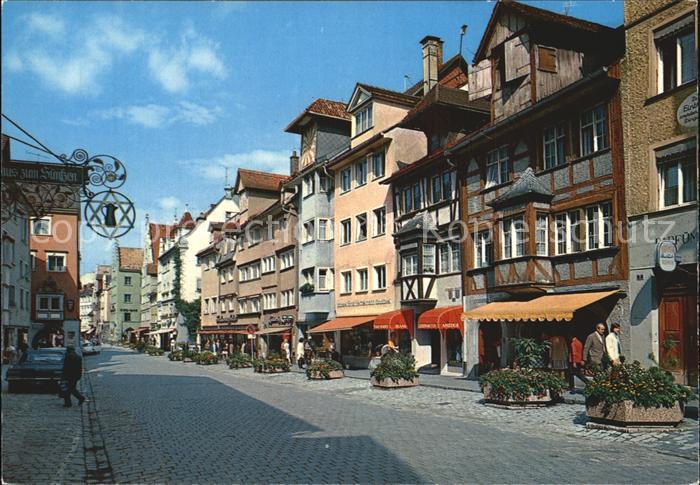 Lindau Bodensee Haeuserpartie in der Innenstadt