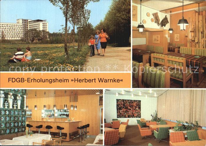 Klink Waren FDGB Erholungsheim Herbert Warnke Jaegerzimmer Dachcafe Klubraum