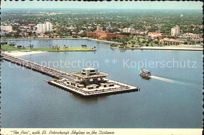 St Petersburg Florida The Pier with Skyline in the distance aerial view