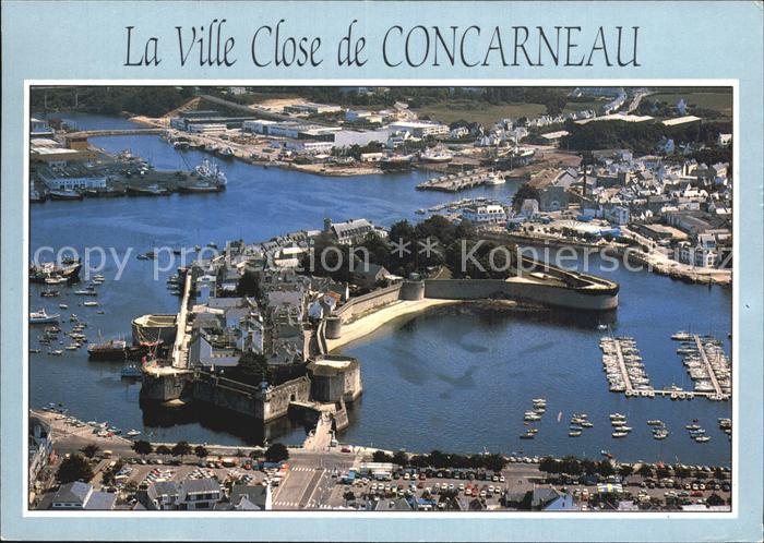 Concarneau Finistere Vue aerienne de la Ville Close Port