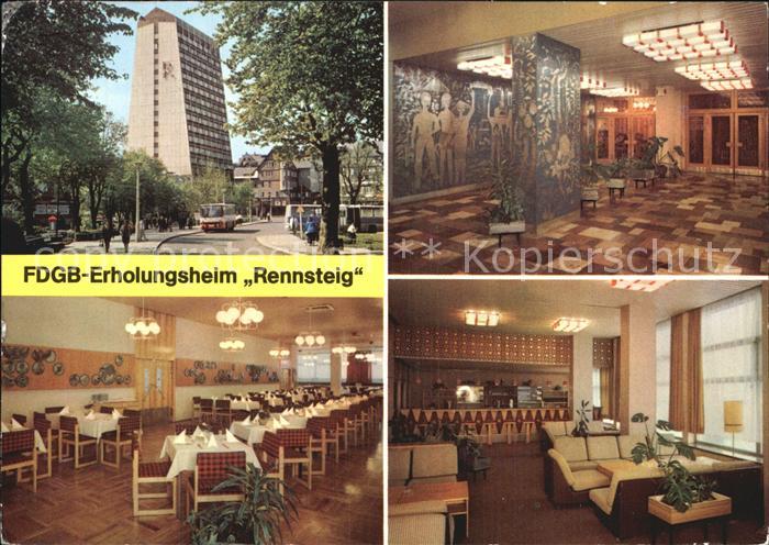Oberhof Thueringen FDGB Erholungsheim Rennsteig Empfang Speisesaal Bar