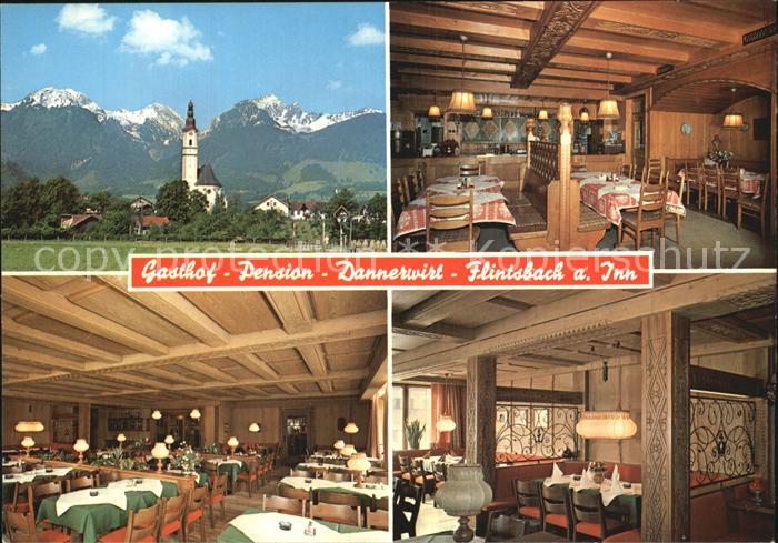 Flintsbach Inn Gasthof Pension Dannerwirt Ortsansicht mit Kirche Alpenblick