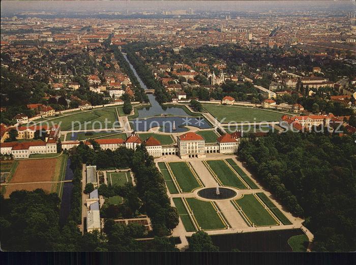 Muenchen Bayern Schloss Nymphenburg Fliegeraufnahme