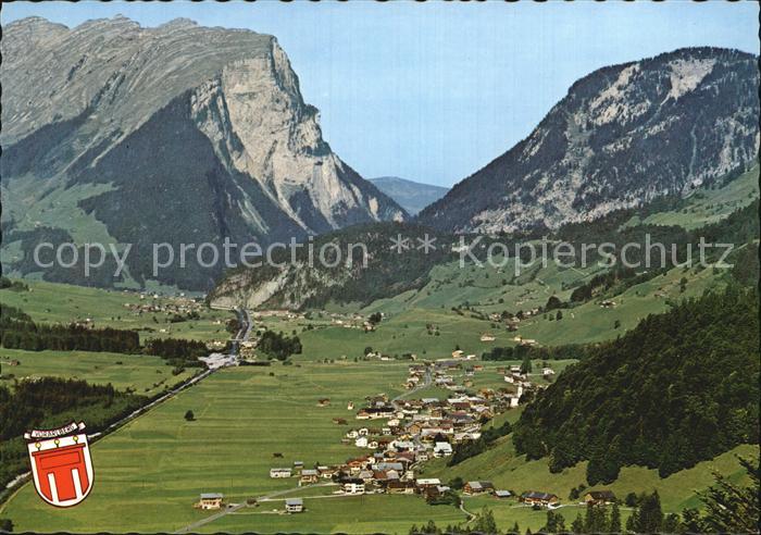 Schoppernau Vorarlberg gegen Au und Kanisfluh Alpenpanorama Branz Karte Nr 676