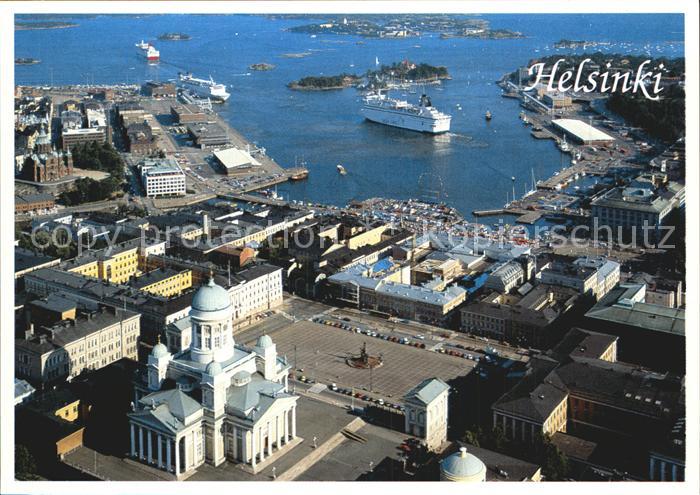 Helsinki Etelaesatama Tuomiokirkko Hafen Kathedrale Fliegeraufnahme