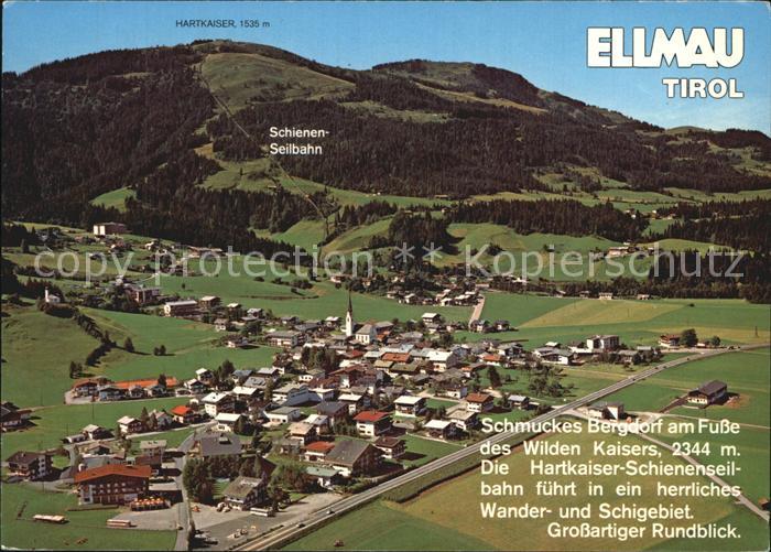 Ellmau Tirol Bergdorf am Fusse des Wilden Kaisers Fliegeraufnahme