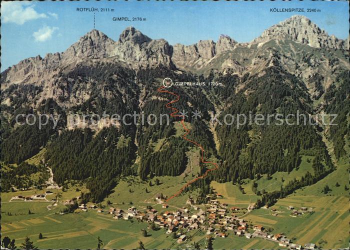Nesselwaengle Tirol Tourengebiet Gimpelhaus Allgaeuer Alpen Fliegeraufnahme