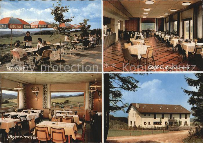 Siedelsbrunn Cafe Pension Maienhof Terrasse Restaurant Jaegerzimmer