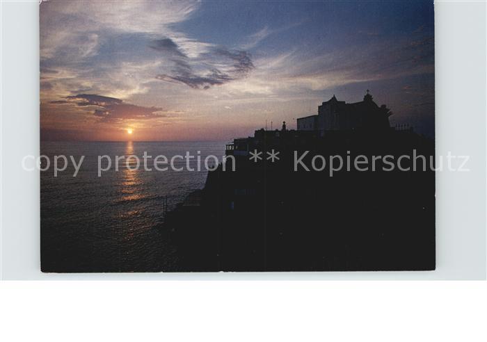 Forio d Ischia Chiesa dei Soccorso al tramonto Kirche Sonnenuntergang Kueste