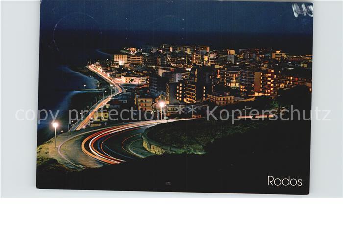 Rhodos Rhodes aegaeis The new City at night