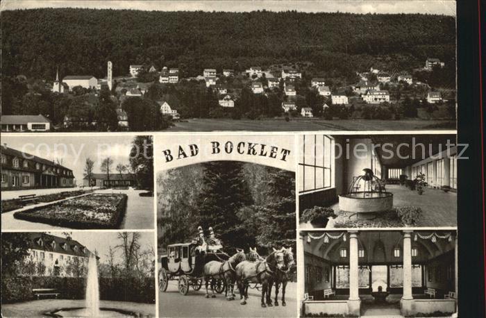 Bad Bocklet Teilansicht Trinkhalle Kurpark Kutsche