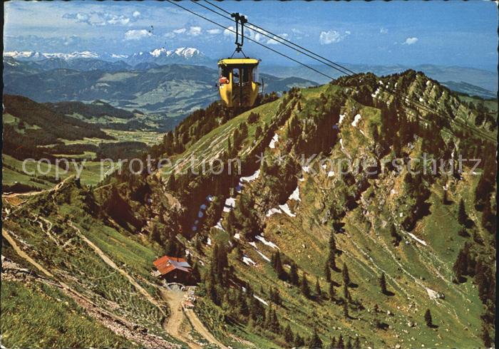 Oberstaufen Oberallgaeu Bayern Hochgratbahn mit Blick zum Altmann und Saentis