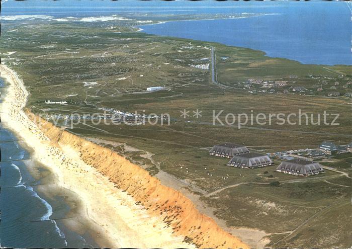 Kampen Sylt Fliegeraufnahme Strand und Rotes Kliff