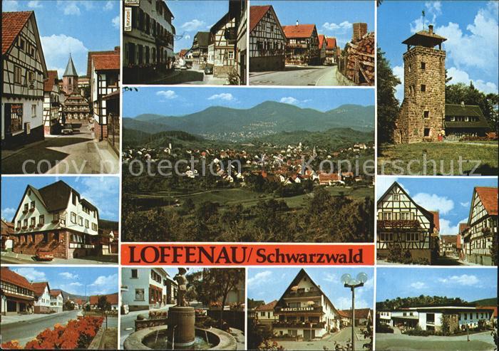 Loffenau Rastatt Stadtansichten Brunnen Fachwerkhaeuser Aussichtsturm