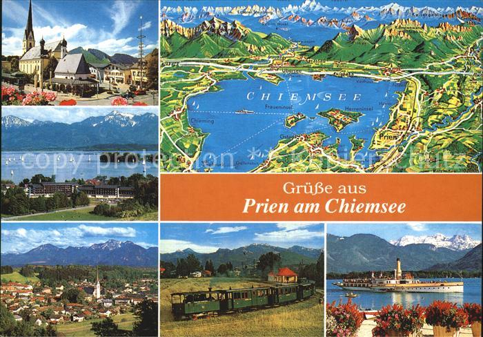 Prien Chiemsee Seekarte Teilansicht Bergbahn