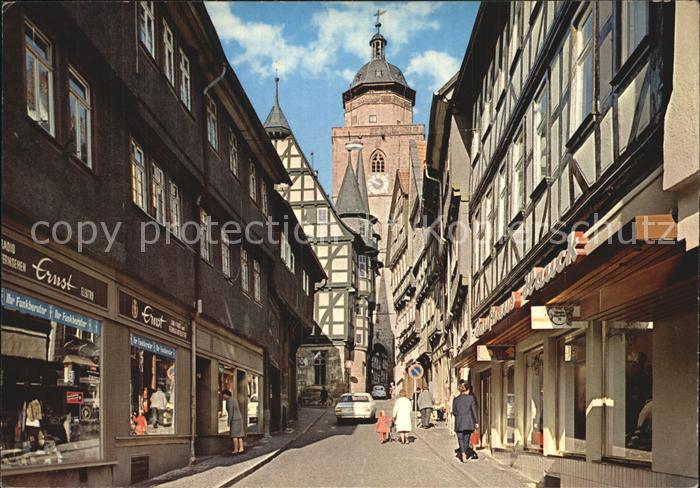 Alsfeld Fuldagasse mit Blick zum Turm