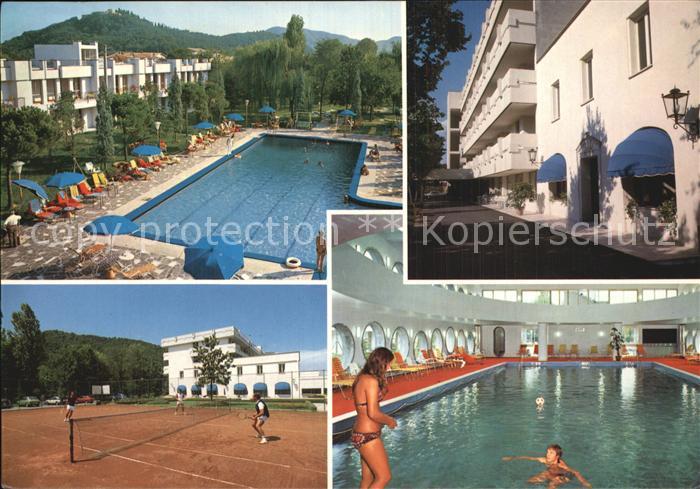 Abano Terme Hotel Ermitage Bel Air Schwimmbad Hallenbad Tennis Aussenansicht