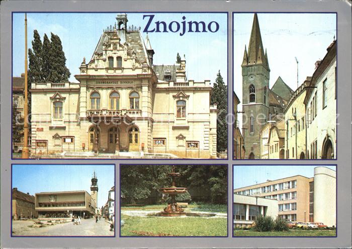 Znojmo Stadtansichten Kirche Schloss Park Brunnen